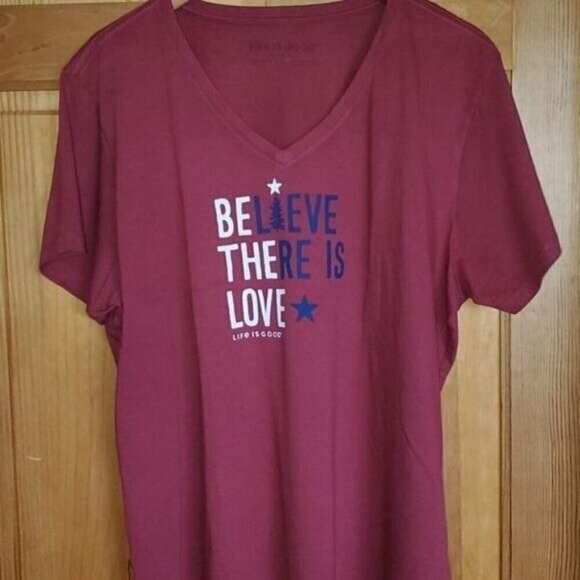 Life is Good Crusher Tee Graphic "Be The Love" V-neck SS Sz XXL T-shirt - Picture 2 of 11